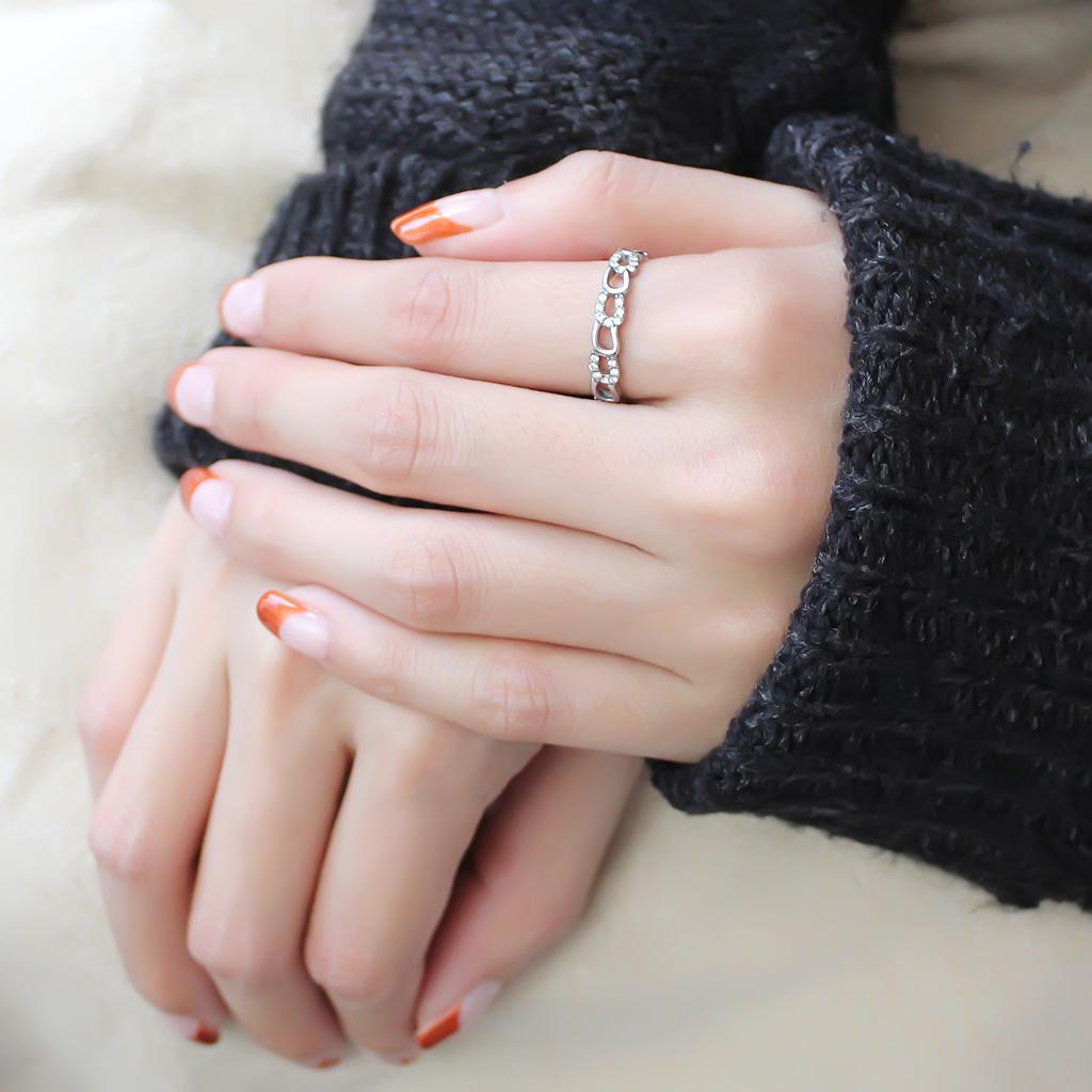 ETERNAL SPARKLES Women's Clear Pave CZ Horseshoe Equestrian Novelty Statement Fashion Ring