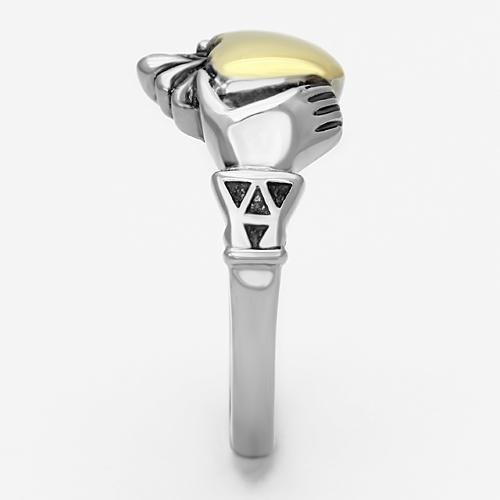 ETERNAL SPARKLES Women's Silver Claddagh Celtic Irish Fashion Comfort Statement Love Ring - Silver/Gold