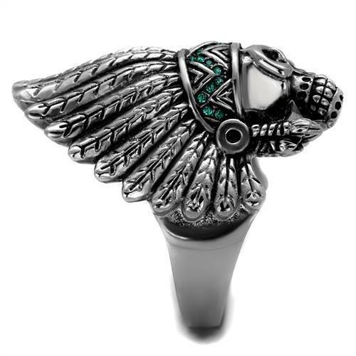 Men's Fashion Skull Native American Headdress Statement Ring