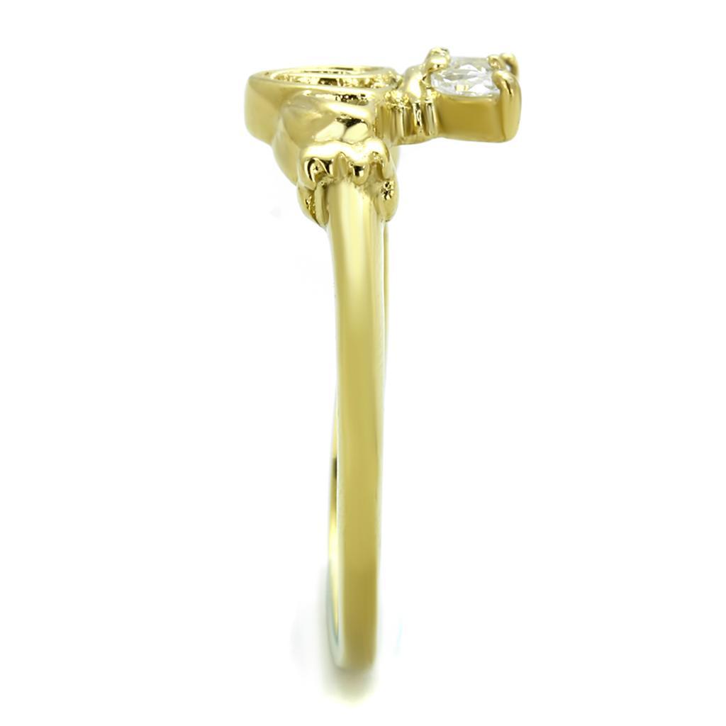 ETERNAL SPARKLES Women's Silver Claddagh Celtic Irish Fashion Comfort Statement Love Ring - Dainty Gold