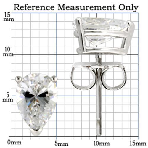 0W164 - Rhodium 925 Sterling Silver Earrings with AAA Grade CZ in Clear