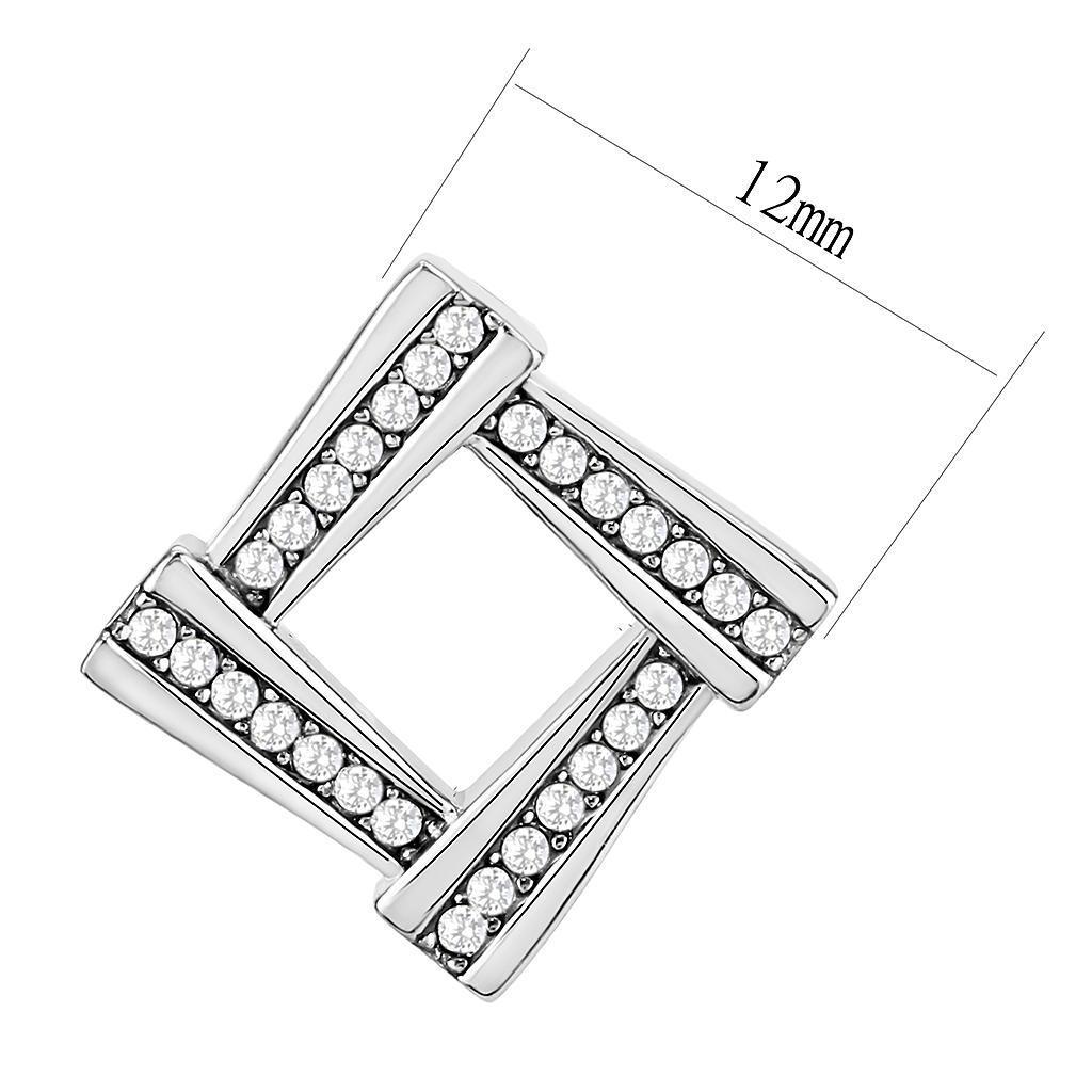 DA333 - No Plating Stainless Steel Earrings with AAA Grade CZ in Clear