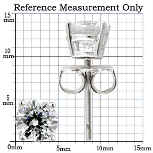 0W171 - Rhodium 925 Sterling Silver Earrings with AAA Grade CZ in Clear