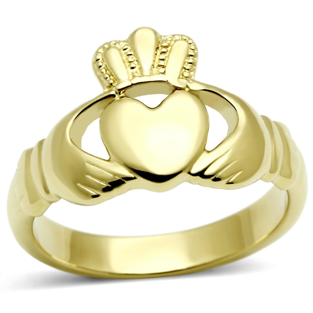 ETERNAL SPARKLES Women's Silver Claddagh Celtic Irish Fashion Comfort Statement Love Ring