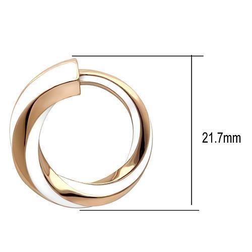 TK1488 - IP Rose Gold(Ion Plating) Stainless Steel Earrings with Epoxy in White