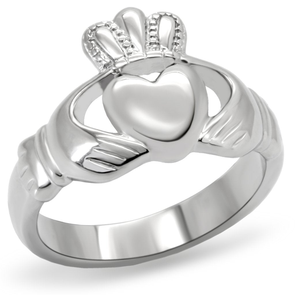 ETERNAL SPARKLES Women's Silver Claddagh Celtic Irish Fashion Comfort Statement Love Ring