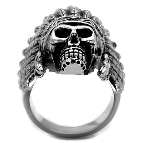 Men's Fashion Skull Native American Headdress Statement Ring
