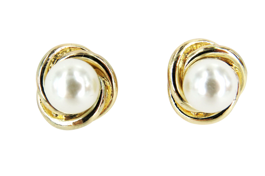 Vintage Faux Pearl Stud Earrings