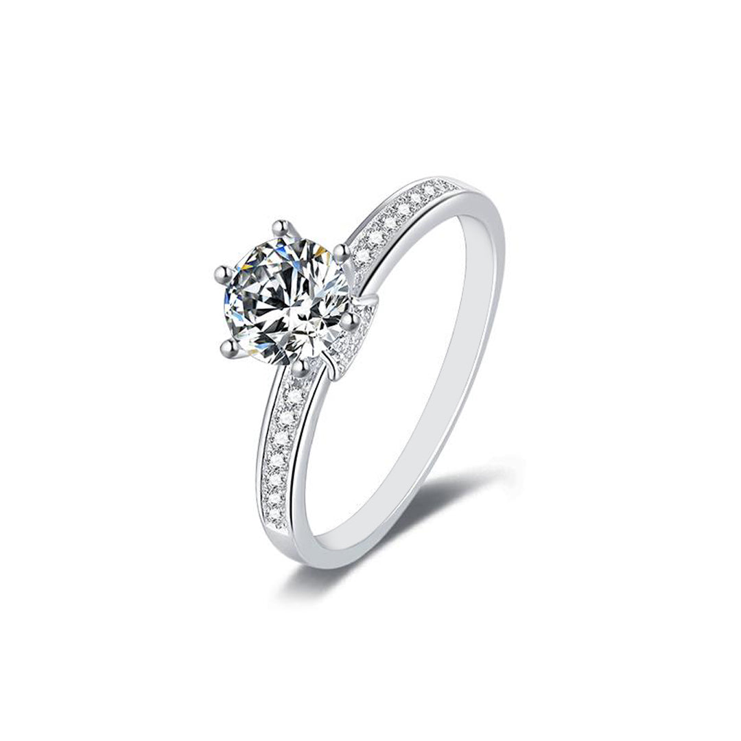 Octavia Moissanite Ring in 925 Sterling Silver