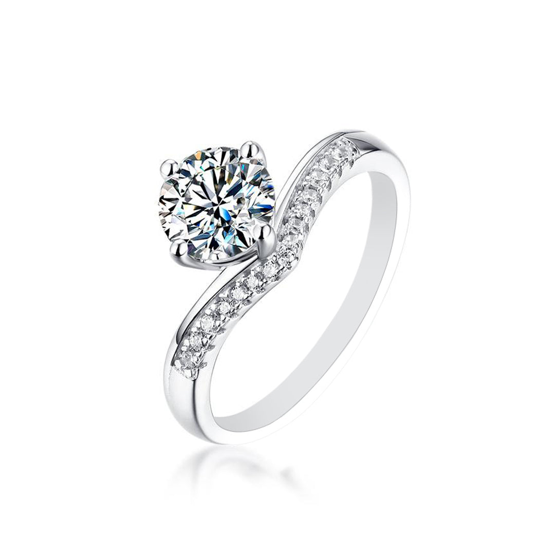 Mykonos Moissanite Ring in S925 Sterling Silver