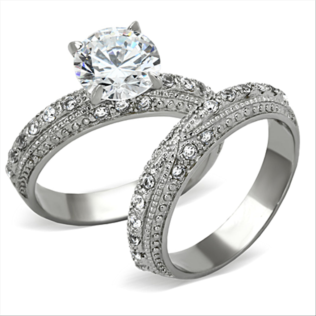 Pave Wedding Ring Set