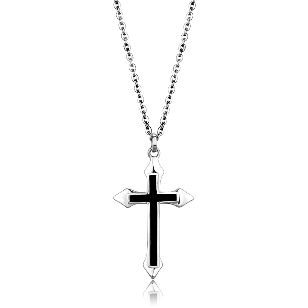 Stainless Steel Jet Detailed Cross Pendant