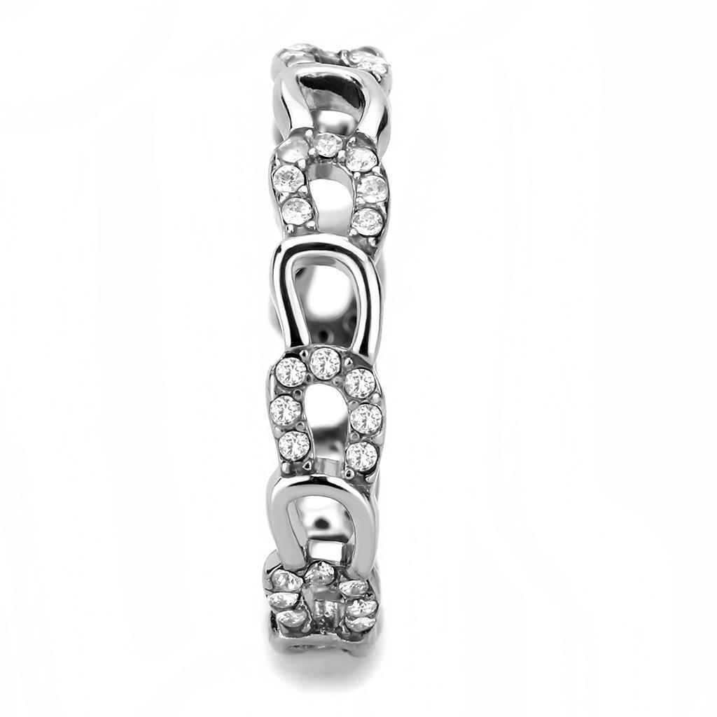 ETERNAL SPARKLES Women's Clear Pave CZ Horseshoe Equestrian Novelty Statement Fashion Ring