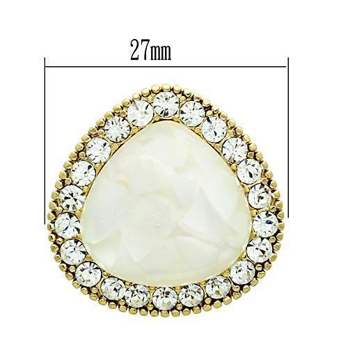 GL346 - IP Gold(Ion Plating) Brass Earrings with Synthetic Synthetic Stone in Clear