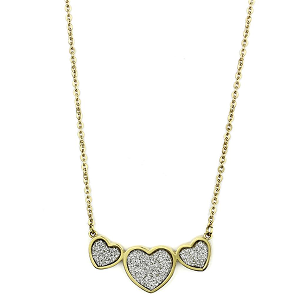 TK1127 - IP Gold(Ion Plating) Stainless Steel Necklace with No Stone