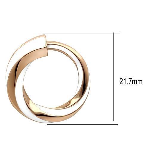 TK1488 - IP Rose Gold(Ion Plating) Stainless Steel Earrings with Epoxy  in White