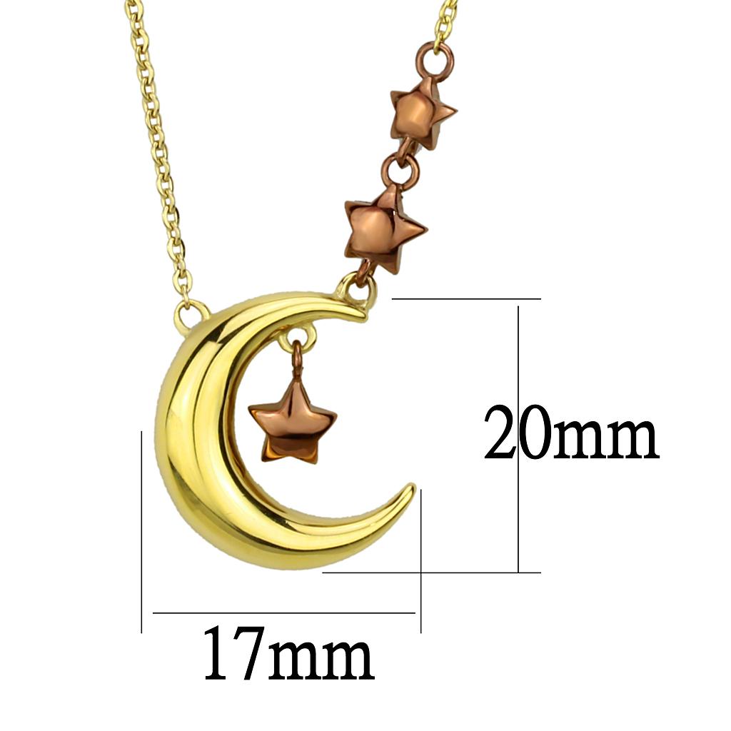 TK2796 - IP Gold & IP Light Brown (IP Light coffee) Stainless Steel Necklace with No Stone