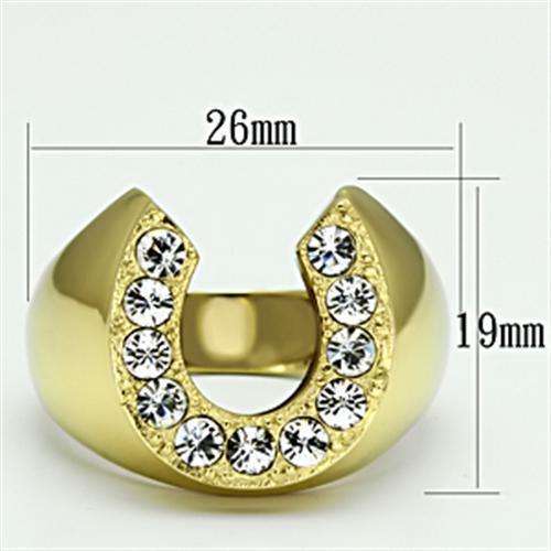 Eternal Sparkles Men's CZ Clear Stone Horseshoe Horse Equestrian Novelty Fashion Statement Ring - Gold
