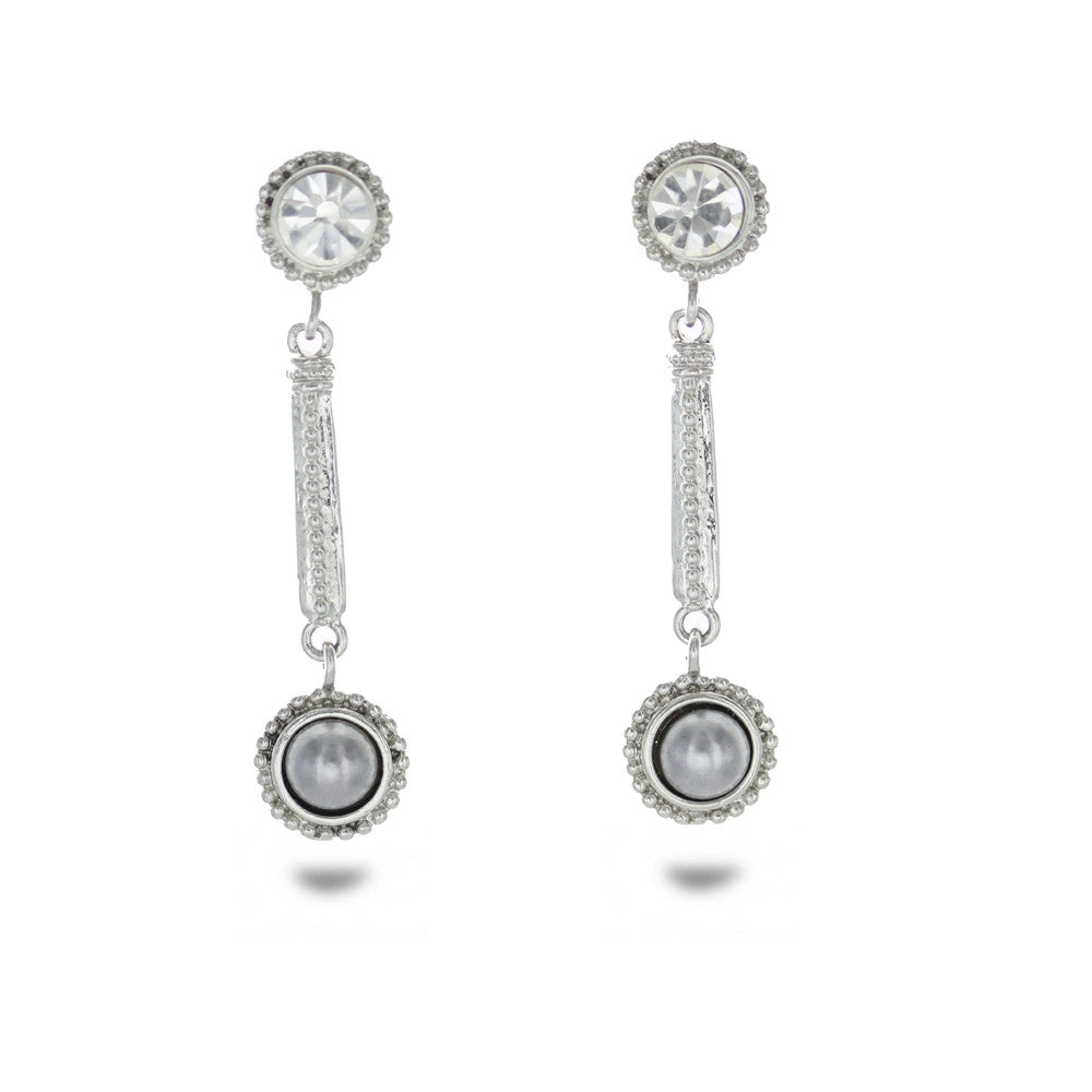 Two Station Crystal Drop Earrings