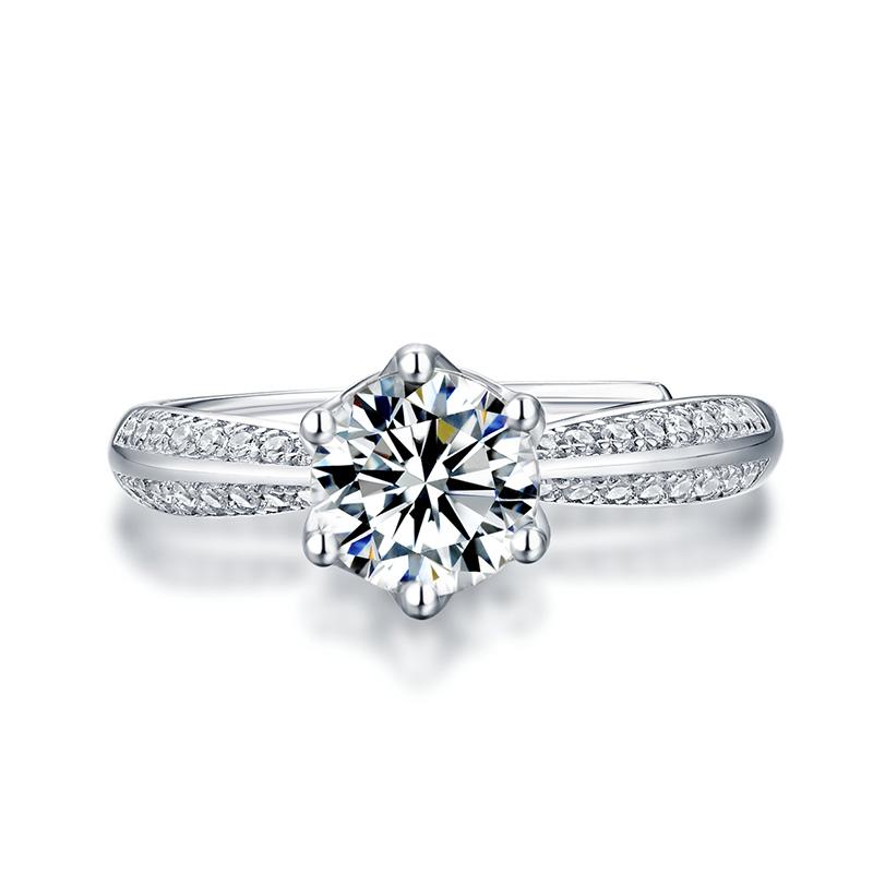 Constance Moissanite Pave Ring in 925 Sterling Silver