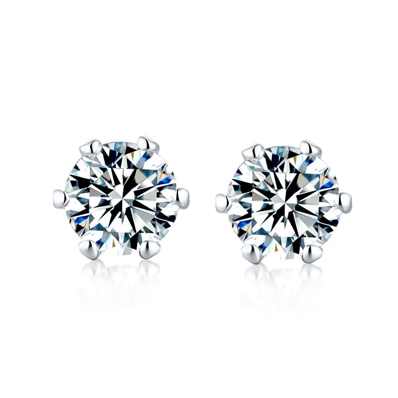 Classique Moissanite 925 Sterling Silver Solitaire Earrings