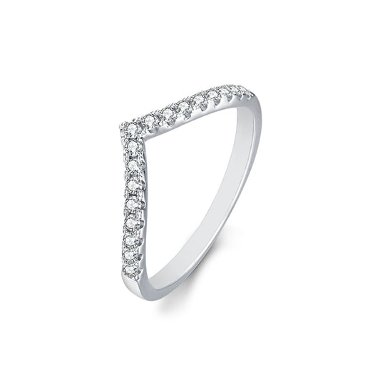Virginia Stackable Pave Moissanite Ring