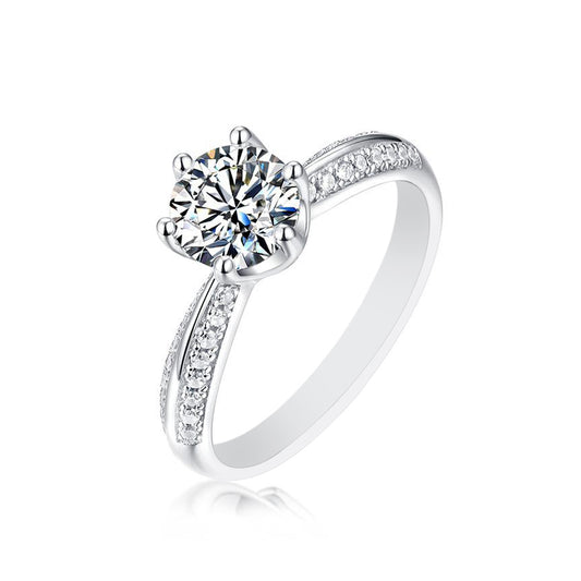 Constance Moissanite Pave Ring in 925 Sterling Silver