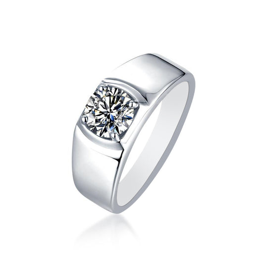 Dayton Men's Moissanite Ring in 925 Sterling Silver