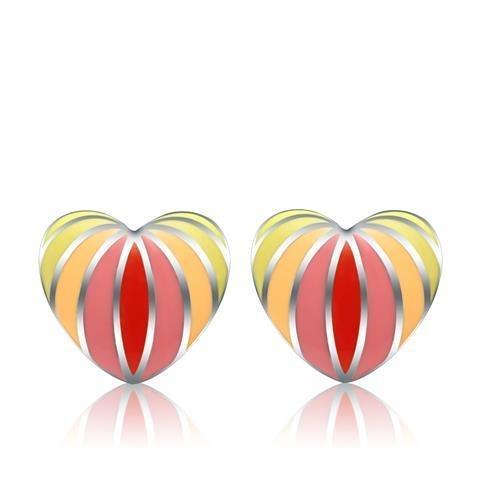 TK269 - High polished (no plating) Stainless Steel Earrings with No Stone