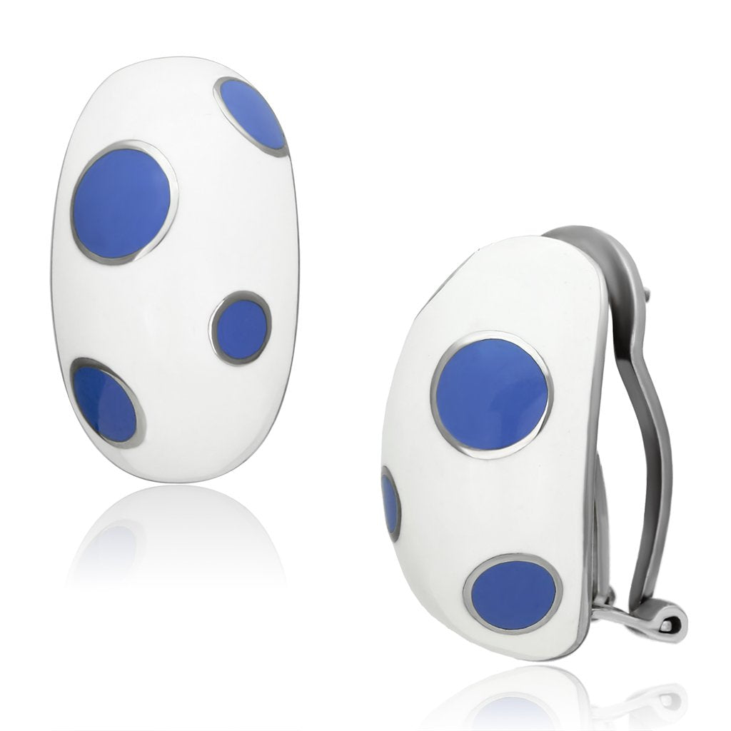 TK900 - High polished (no plating) Stainless Steel Earrings with Epoxy  in Multi Color