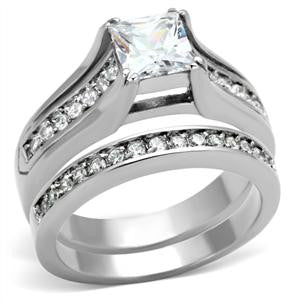 Princess Cut CZ Wedding Ring Set